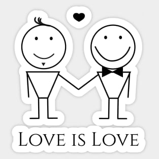 Love is Love. Happy men together Sticker